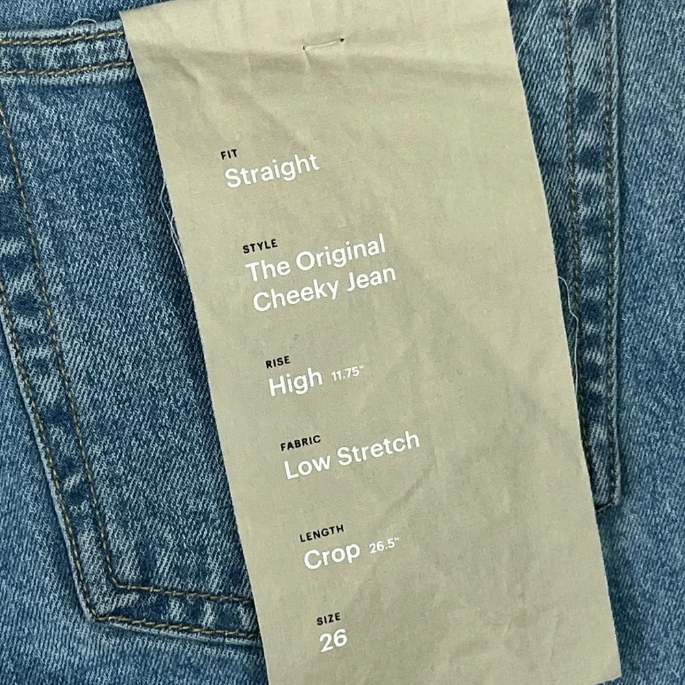 Everlane Jeans Women 26 Blue Original Cheeky Crop Denim Organic Cotton High Rise